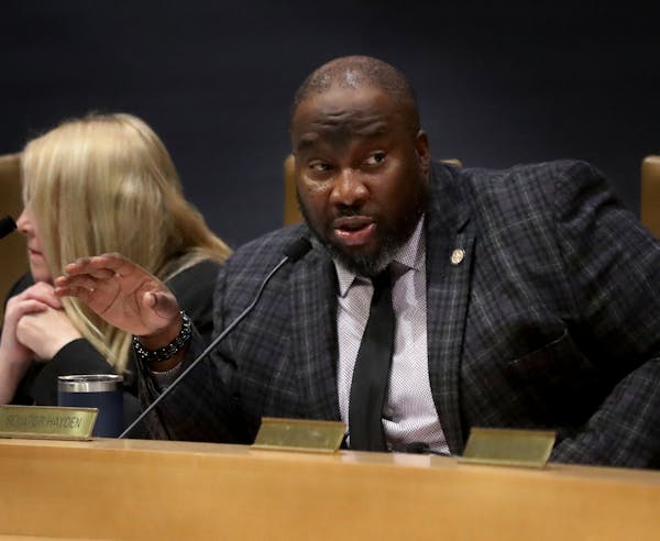 Senator Jeff Hayden, DFL-Minneapolis, spoke during a Senate committee meeting on concerns over the DHS making $29 million in improper payments to two 