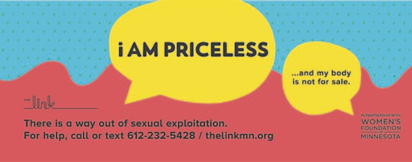 A billboard image of the new campaign, "I Am Priceless," geared toward preventing kids from being sexually exploited.