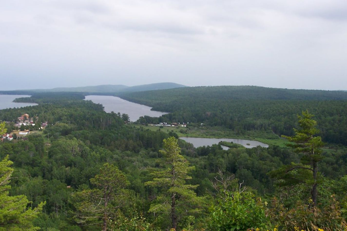 Impressive pines blanket the scenic shoreline of Copper Harbor, at the top of Michigan's Keweenaw Peninsula.