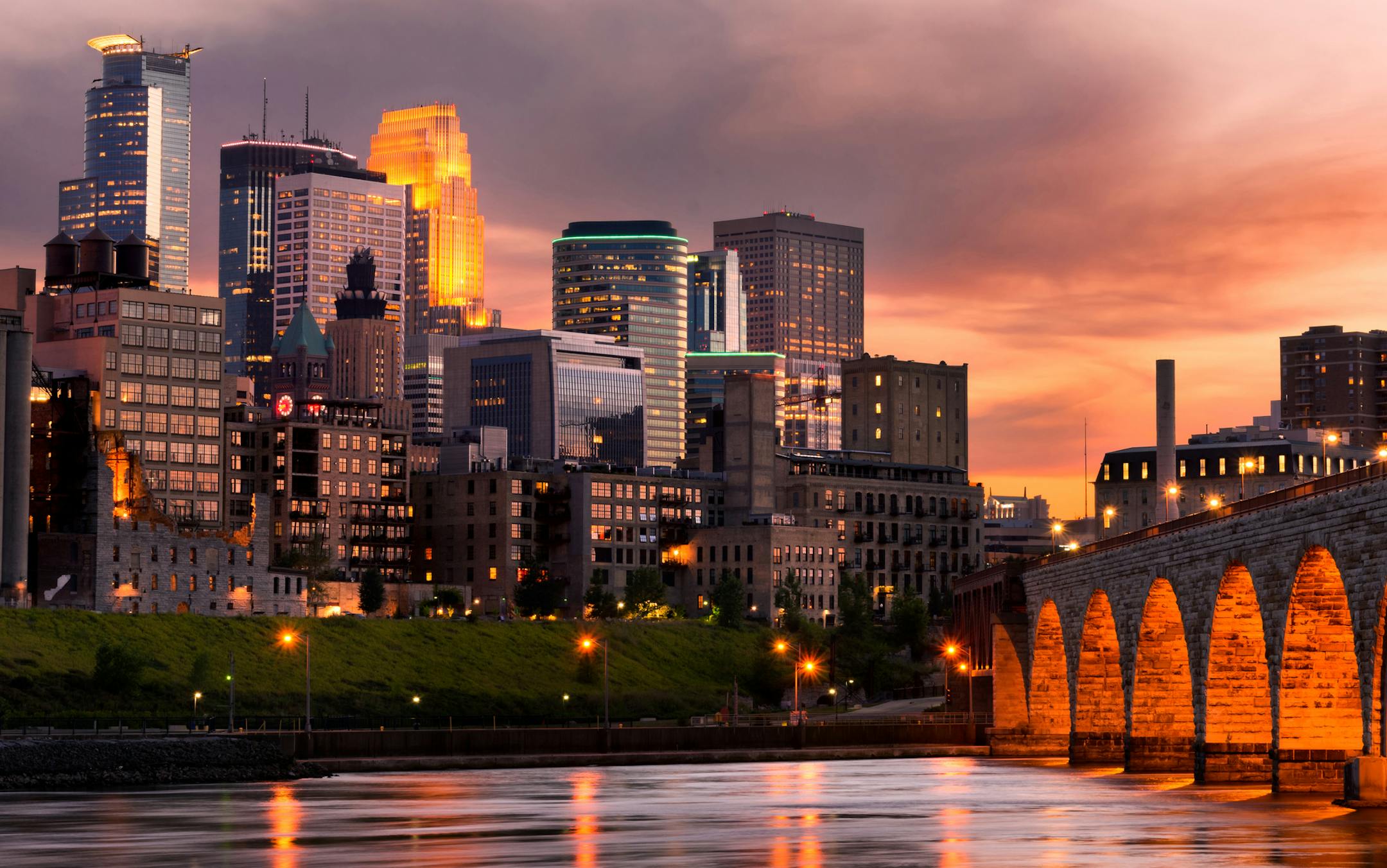 Minneapolis at sunset.