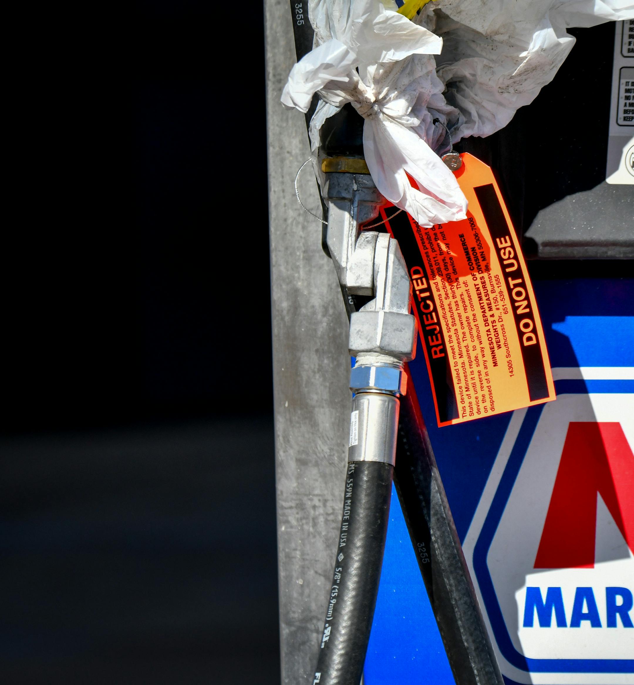 This Marathon gas station in Chanhassen was partially shut down Monday after several motorists complained of water in their fuel. A state inspector closed all regular fuel pumps. ] GLEN STUBBE ï glen.stubbe@startribune.com Tuesday February 14, 2017 All 87 octane (regular fuel) pumps are closed at the Chanhassen Marathon gas station after a state inspector found that there was water in the fuel. At this point, there is no indication that the station purposely diluted the fuel -- often snow m