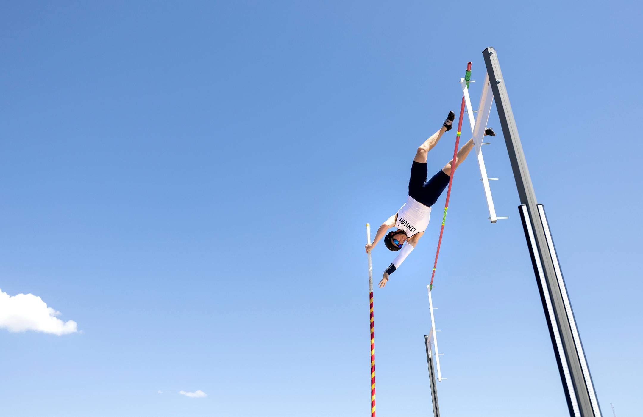 Nathan Nelson of Rochester Century competes in the Class AAA Boys Pole Vault Thursday, June 8, at St. Michael-Albertville High School in St. Michael, Minn. ] CARLOS GONZALEZ • carlos.gonzalez@startribune.com
