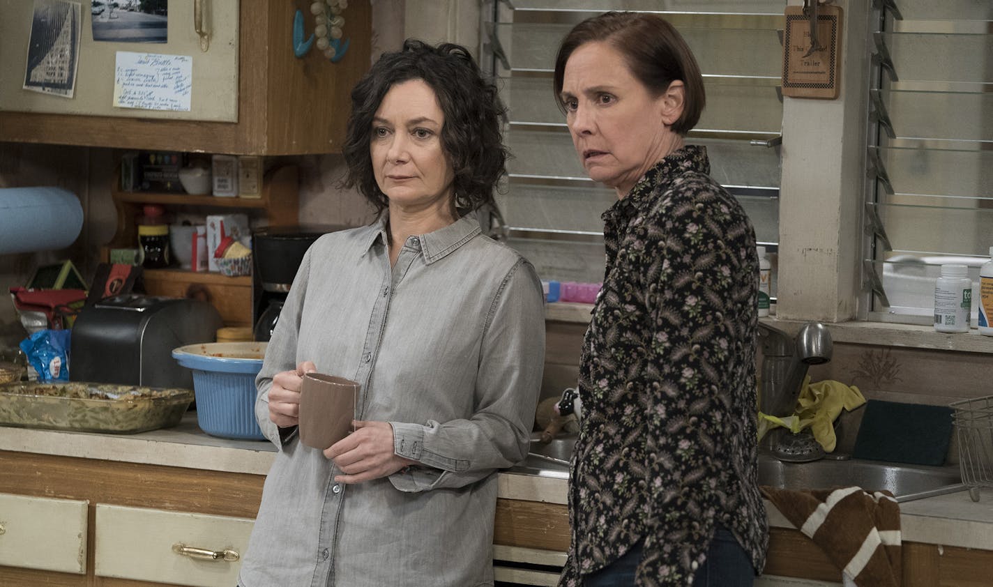 Sara Gilbert, left, and Laurie Metcalf of "The Conners."