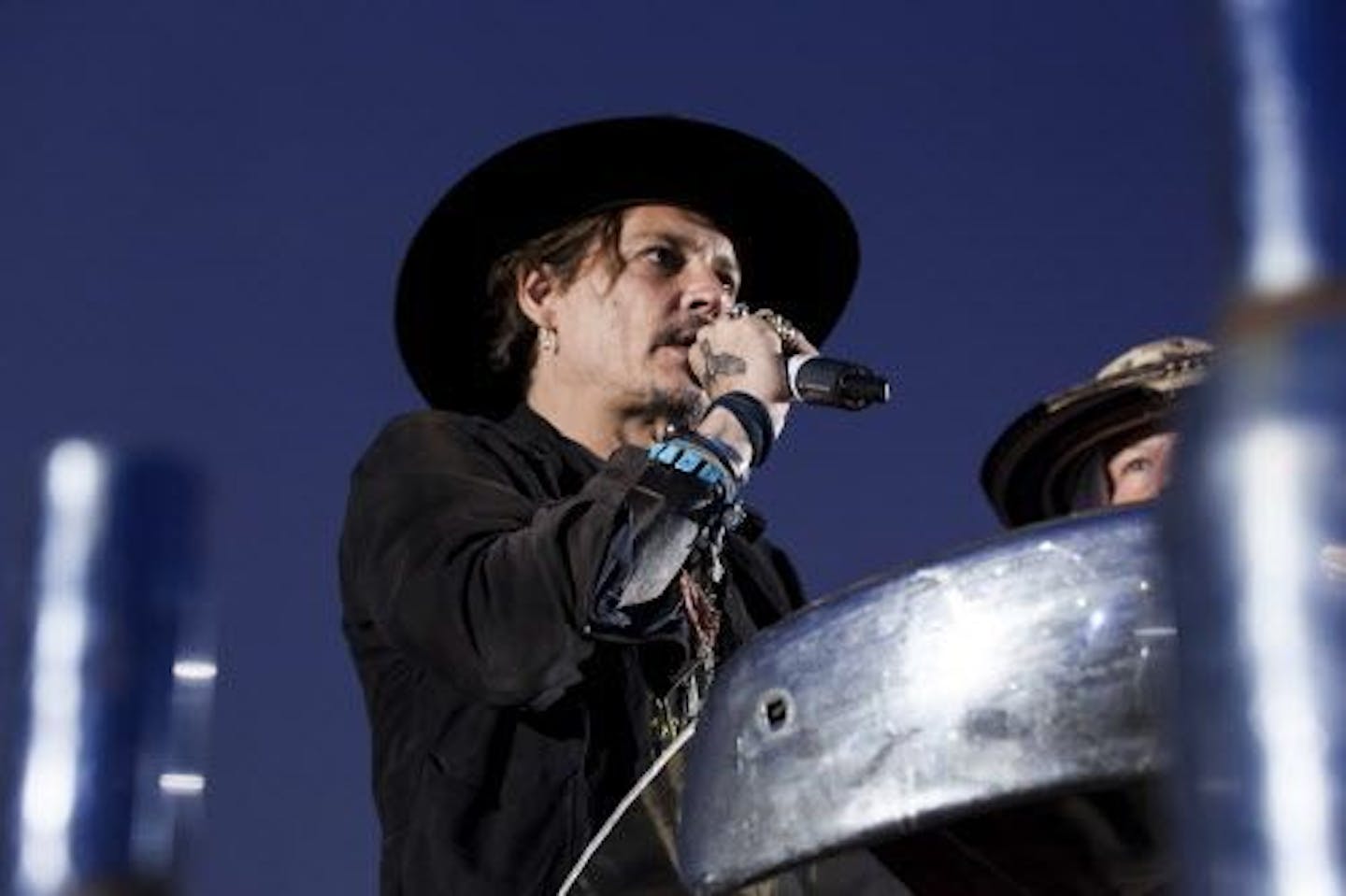 Actor Johnny Depp introduces a film at the Glastonbury music festival at Worthy Farm, in Somerset, England, Thursday, June 22, 2017.