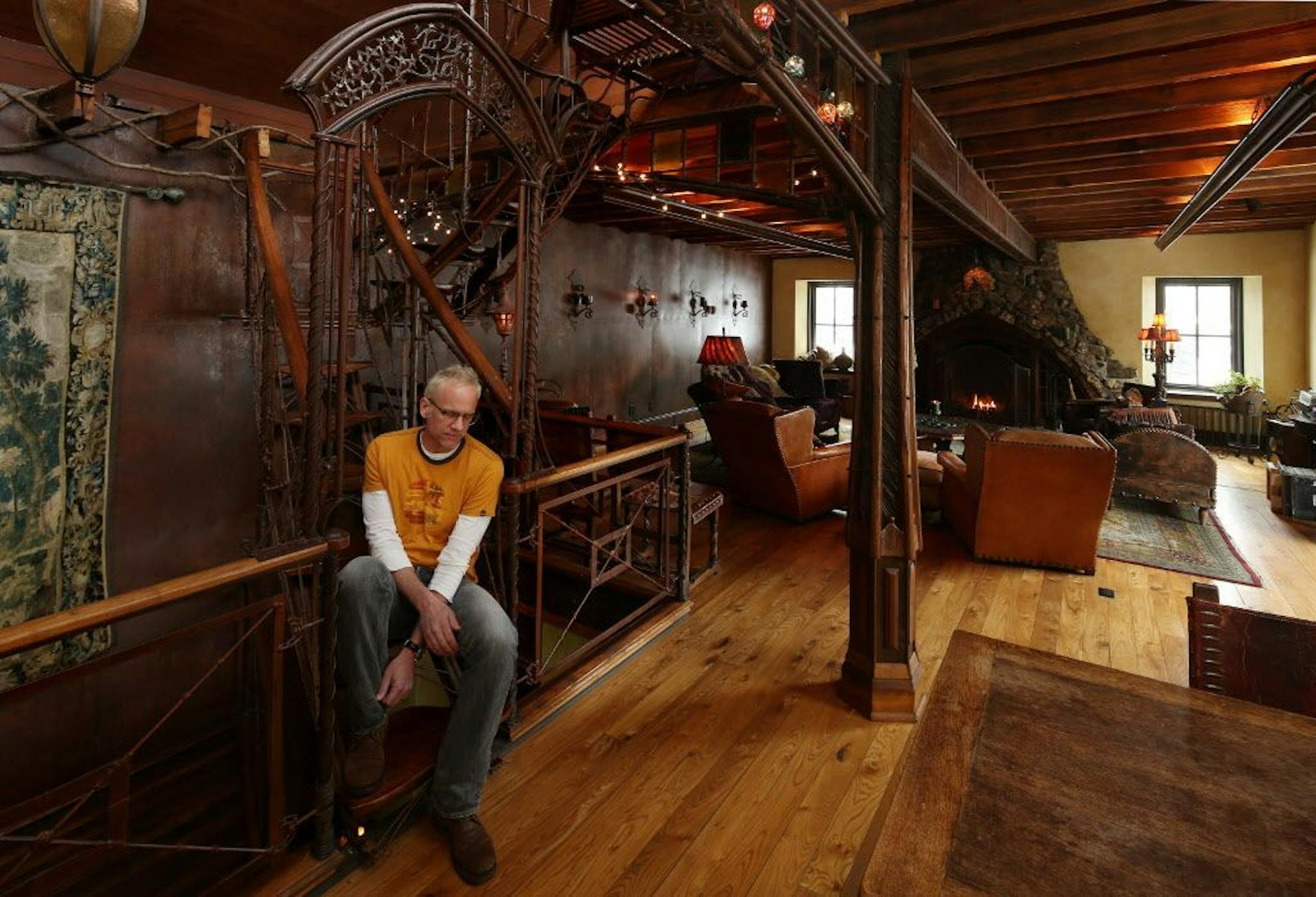 Music/restaurateur Jeff Arundel inside the one-of-a-kind home he created for himself.