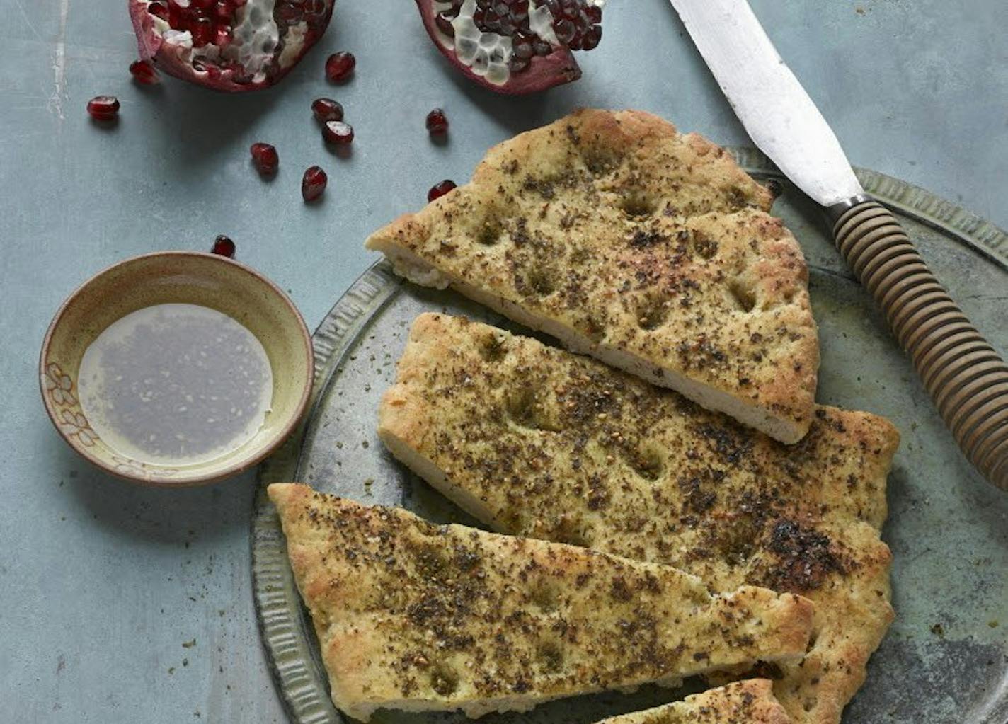 Gluten-free Zaatar flatbread from "Gluten-Free Artisan Bread in Five Minutes a Day," by Jeff Hertzberg and Zoë François.