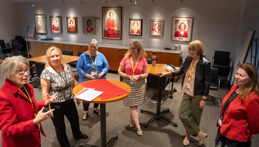 Organizers Mary Bartz, Cathy Wheaton, Janet Campbell, Ingrid Gangestad, Diane Carlson and Cheri Olerud got together before the rest of the “Bettys” arrived at General Mills’ Golden Valley headquarters. 
