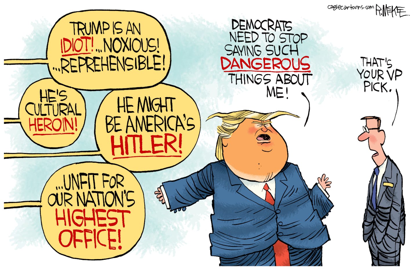 Editorial cartoon: Rick McKee on JD Vance