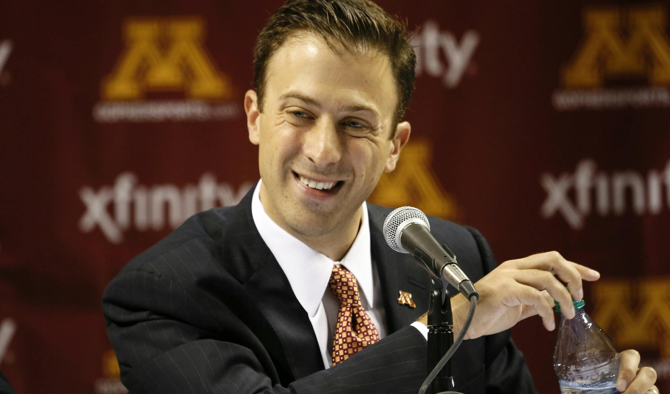 During a ceremony at Williams Arena Friday morning, Minnesota Athletic Director Norwood Teague introduced Richard Pitino, as the 17th head coach of the Golden Gophers. ] BRIAN PETERSON ‚Ä¢ brianp@startribune.com Minneapolis, MN - 04/05/2013 ORG XMIT: MIN1304051228535859