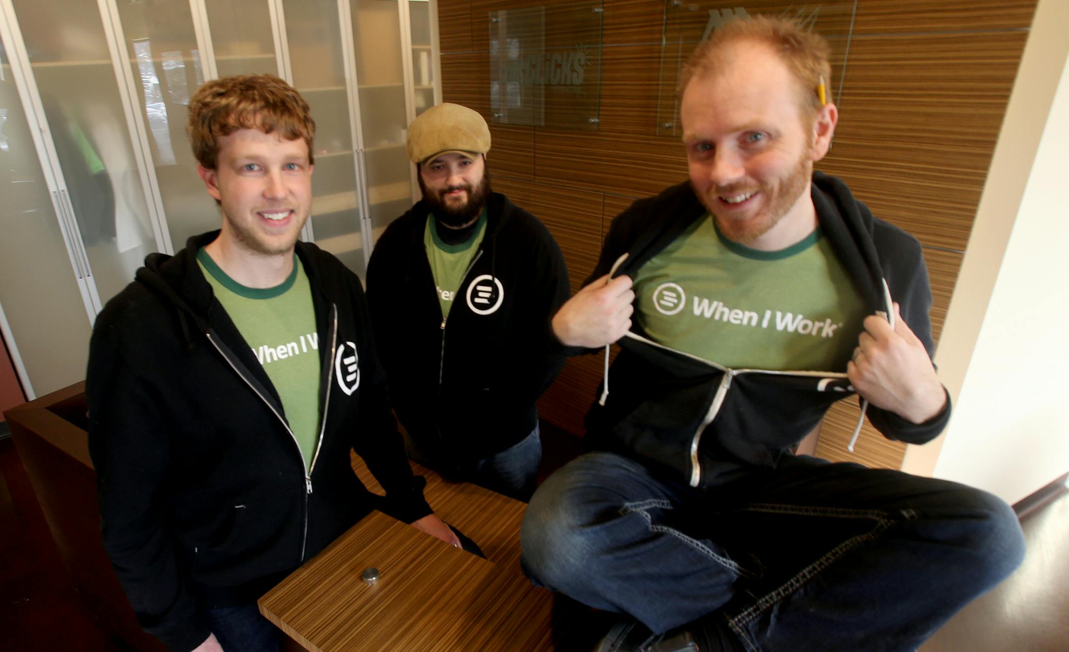 Left to right: Danie Olfelt (CTO), Garret Voight (VP of Design) and Chad Halvorson of ThisClicks in St. Paul, MN on Monday January 29, 2014. ] JOELKOYAMA‚Ä¢jkoyama@startribune