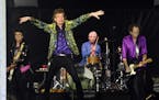 FILE - This Aug. 22, 2019 file photo shows, from left, Ron Wood, Mick Jagger, Charlie Watts and Keith Richards of the Rolling Stones performing in Pas