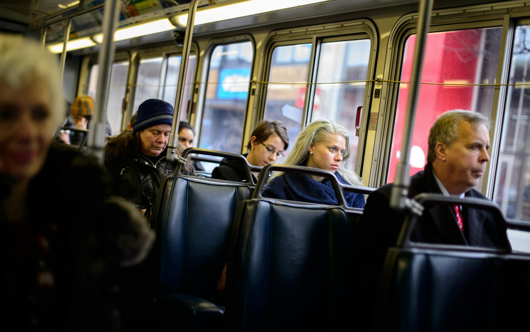 The number 6 Metro Transit bus picked up riders in the south metro area bringing them to downtown Minneapolis in the morning commute hours. ] GLEN STUBBE * gstubbe@startribune.com Thursday, March 20, 2014. Spurred in part by a rise in urban millenials, transit use nationally is at its high point since the 1950s as some local services set all time records. With service and amenities rising, and gas prices creeping up, the numbers should keep heading north. EDS, photos were taken between 8:45 and