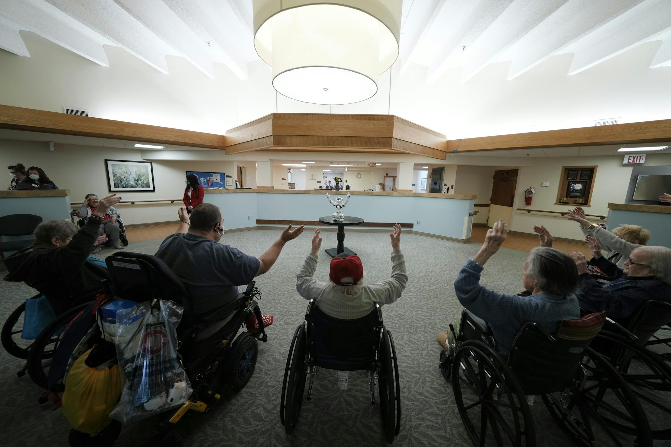 NAO, a new robotic assistant led nursing home residents in exercises.