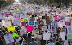 Thousands attend the Women's March on Austin, joining other movements across the country to stand up for women's rights, Saturday, Jan. 21, 2017, in A