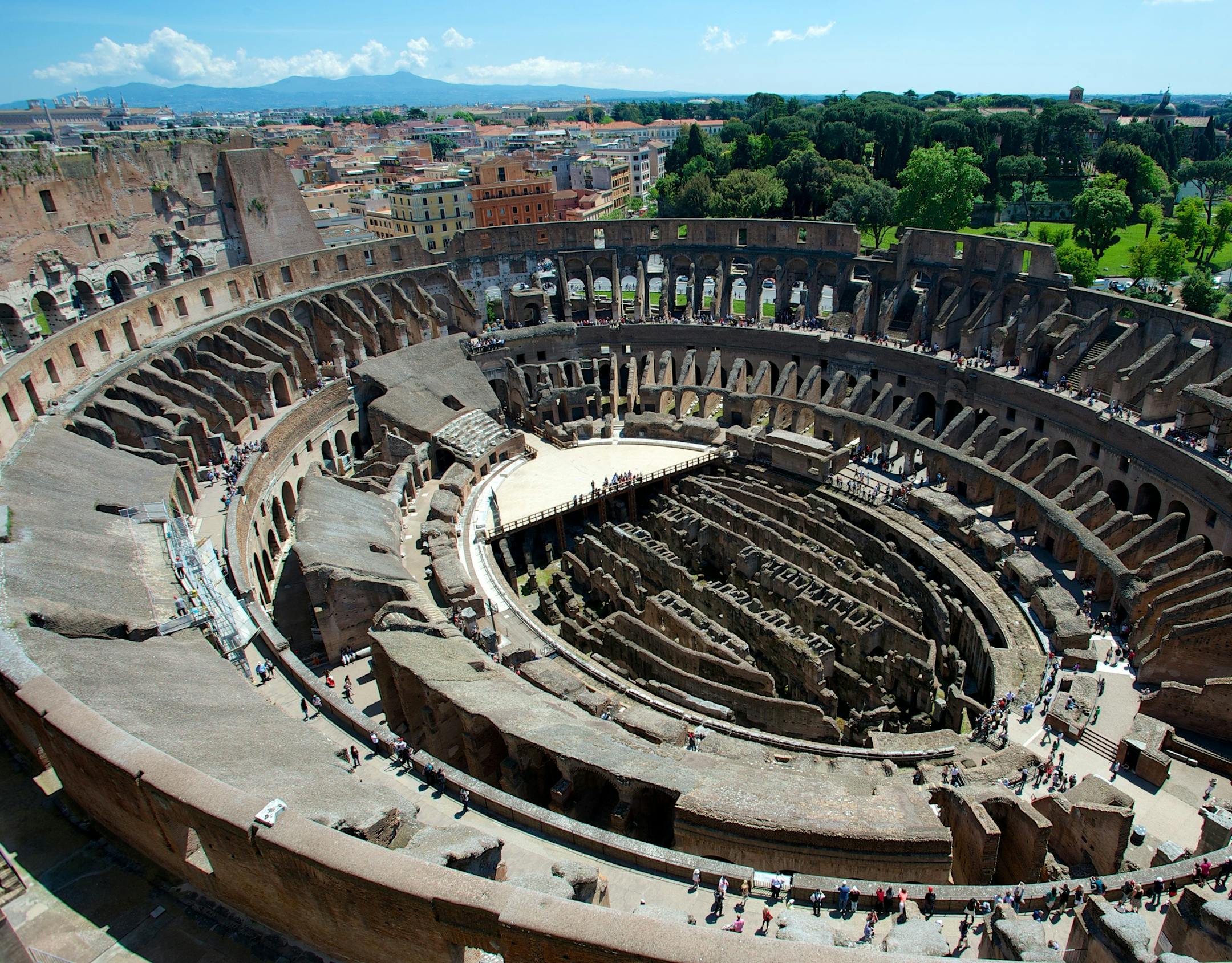 -- PHOTO MOVED IN ADVANCE AND NOT FOR USE - ONLINE OR IN PRINT - BEFORE FEB. 14, 2016. - FILE -- A view from atop the scaffolding around the Colosseum in Rome, May 6, 2014. Travelers to Italy can live the celebrated sweet —- and authentic — Italian life by taking a half-­ or full-day tour on a Vespa, the popular two-wheeled Italian motor scootercycle that many locals rely on to get around.﻿ (Chris Warde-Jones/The New York Times)