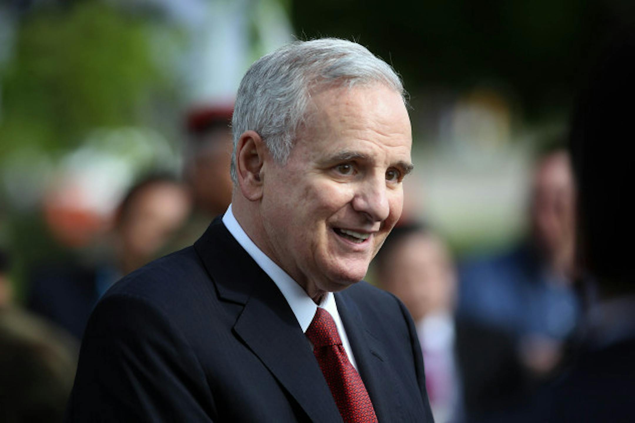 Governor Mark Dayton attended a groundbreaking ceremony for the planned Hmong Lao Veterans Memorial Statue near the State Capital Saturday morning. ] JIM GEHRZ ' james.gehrz@startribune.com / St. Paul, MN / May 16, 2015 / 10:00 AM