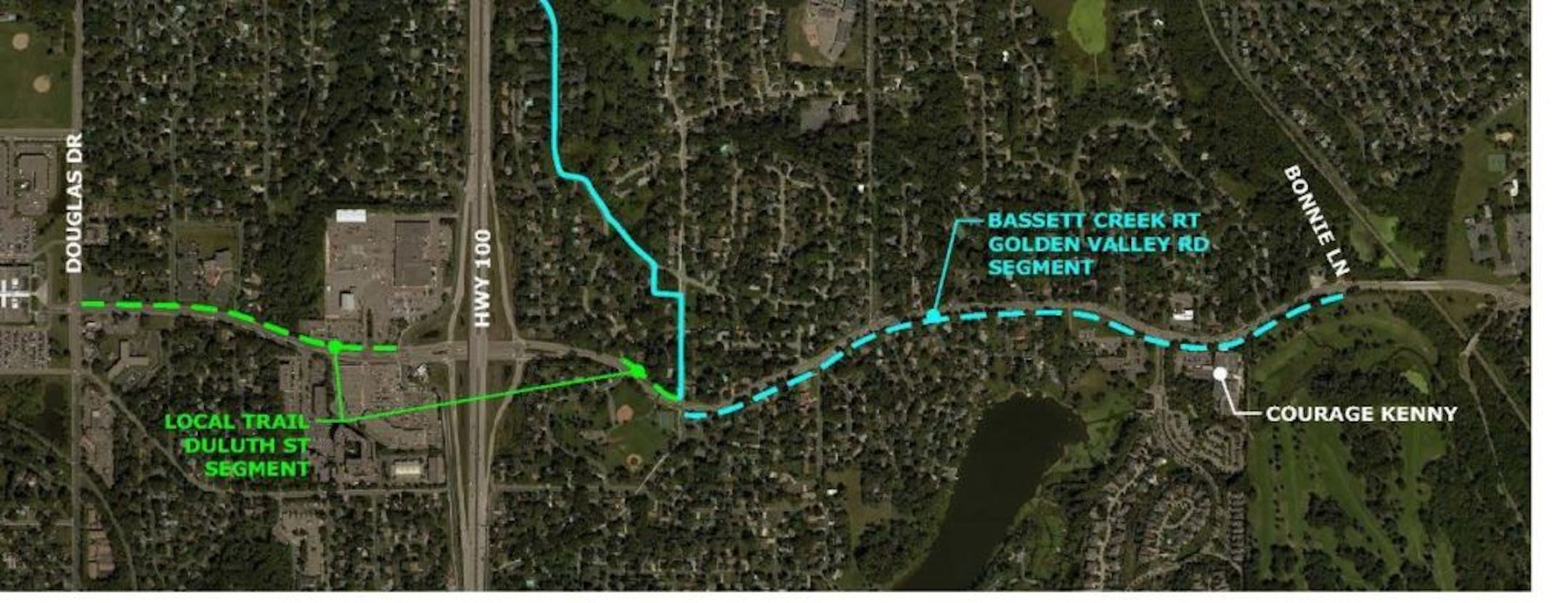 Three Rivers Park District aims to complete the last segment of the Bassett Creek Regional Trail along Golden Valley Road and add a connecting segment along Duluth Street in Golden Valley