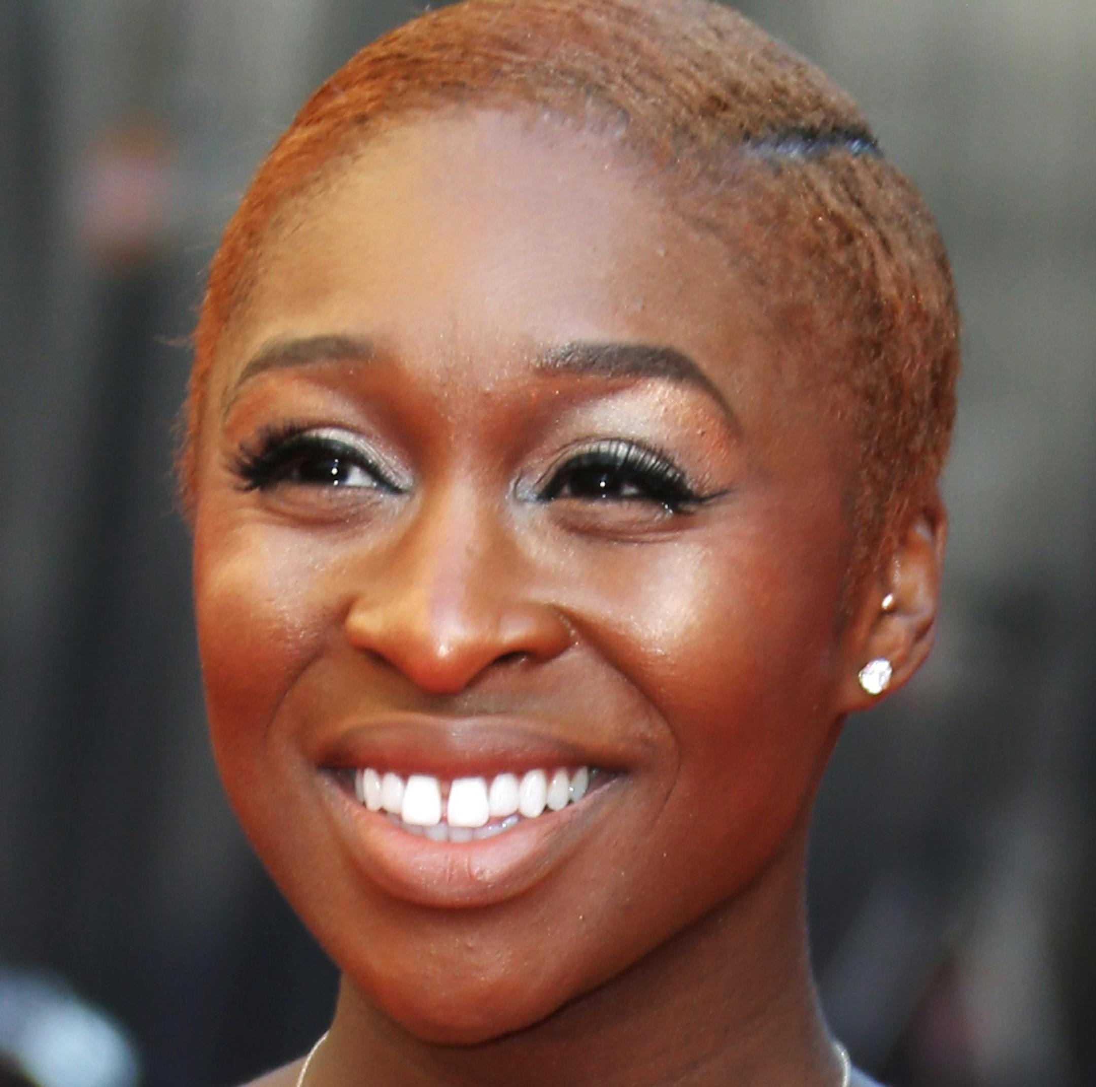 FILE - In this April 13, 2014 file photo, British actress Cynthia Erivo arrives for the Olivier Awards at the Royal Opera House in central London. Erivo will join Jennifer Hudson on Broadway this fall when the musical "The Color Purple" returns. Erivo, who starred in the Menier Chocolate Factory production in London in 2013, will reprise her role of Celie. The production, which begins previews in November 2015 at the Bernard B. Jacobs Theatre, is directed and designed by John Doyle. (Photo by Jo