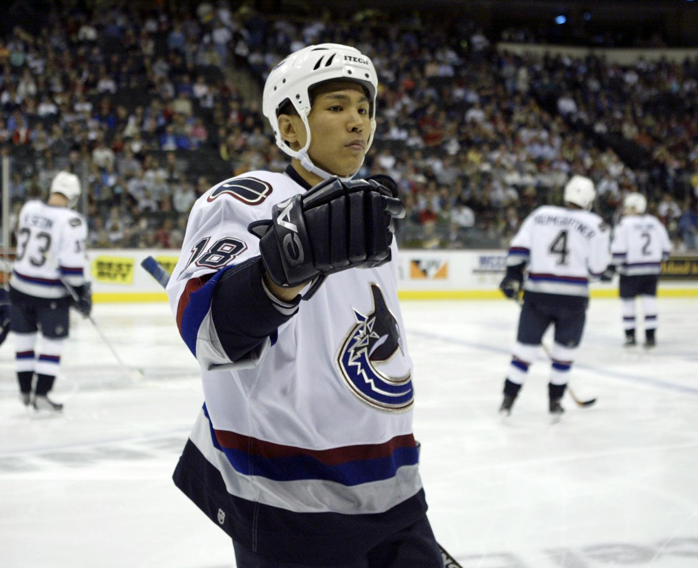 Richard Park (shown with the Canucks in 2005) spent roughly a third of his life playing in the NHL — 738 games for six teams, including the Wild, over 14 seasons. He's now helping coach the South Korean Olympic hockey team.