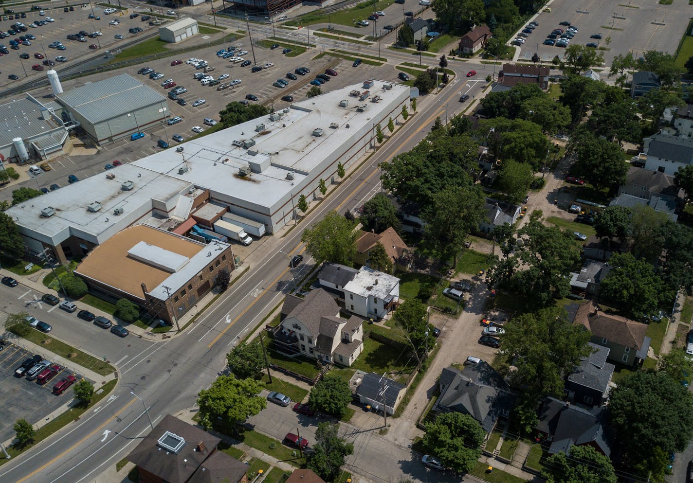 An aerial view of Viant, a medical device manufacturer located in John Ball neighborhood of Grand Rapids, Michigan on Tuesday, June 18, 2019. Residents of Grand Rapids face high cancer risks from breathing highly toxic ethylene oxide gas. The pollution came from Viant, a medical device manufacturer located near densely populated neighborhoods on the south edge of downtown Grand Rapids. Michigan officials cited Viant and the company has announced it will stop using ethylene oxide by the end of 20