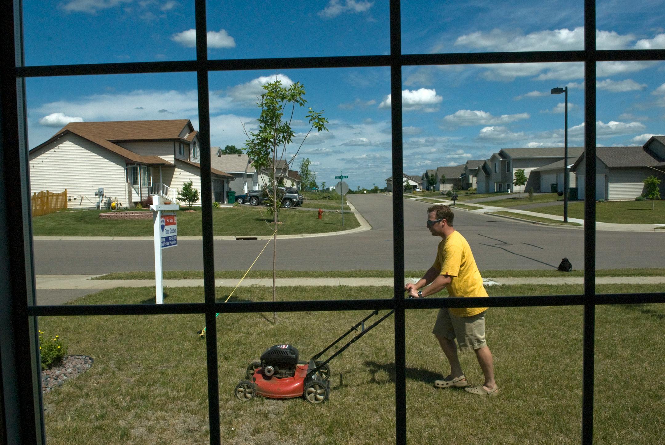 Sean Kirschner of Montrose travels to his unsold home every week to mow the lawn and run water through the pipes. He has been waiting for 14 months for his home to sell and says he will continue to wait for a buyer or renter.
