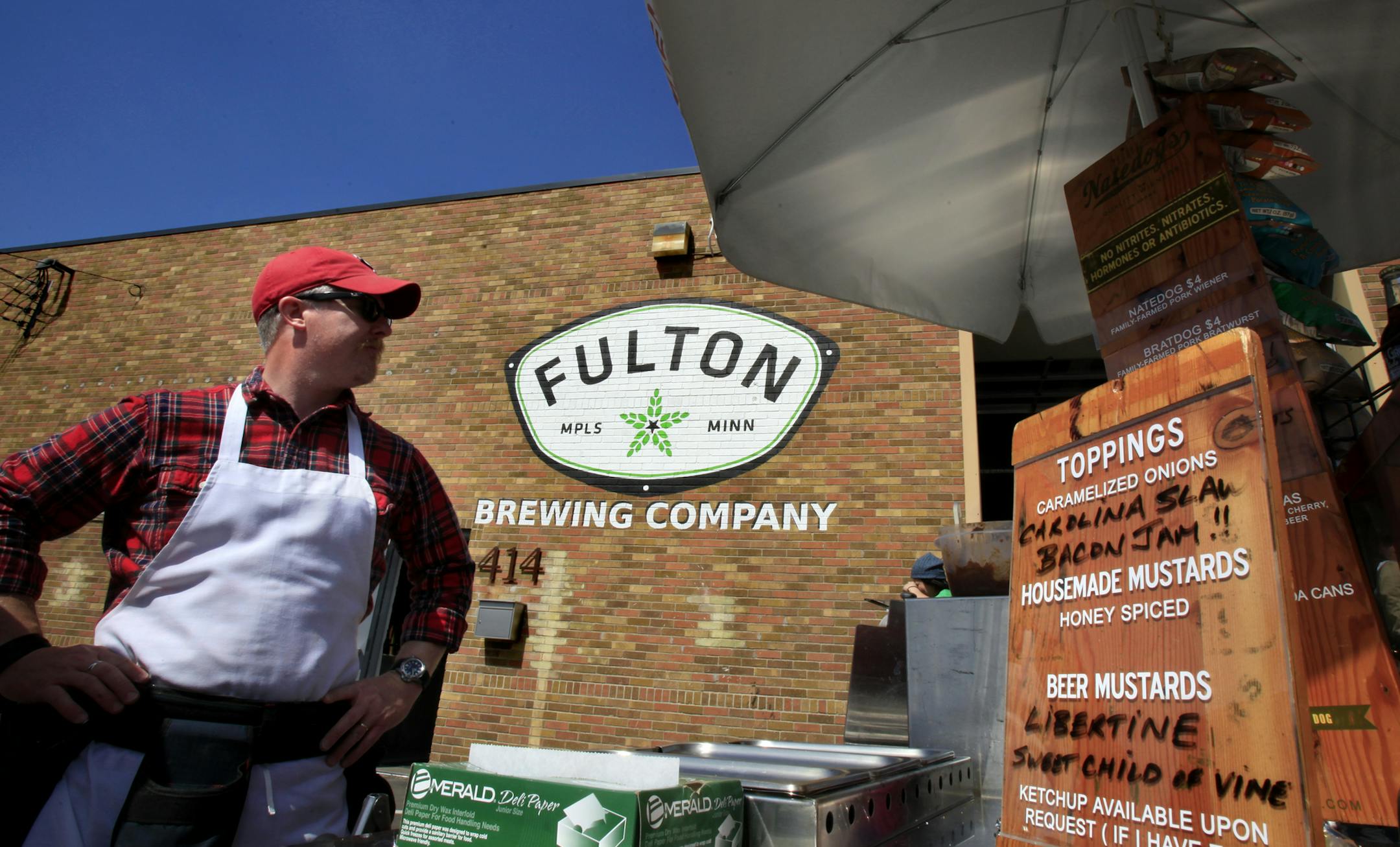 Natedogs owner Nate Beck in front of the Fulton Brewing Company on March 12, 2012.