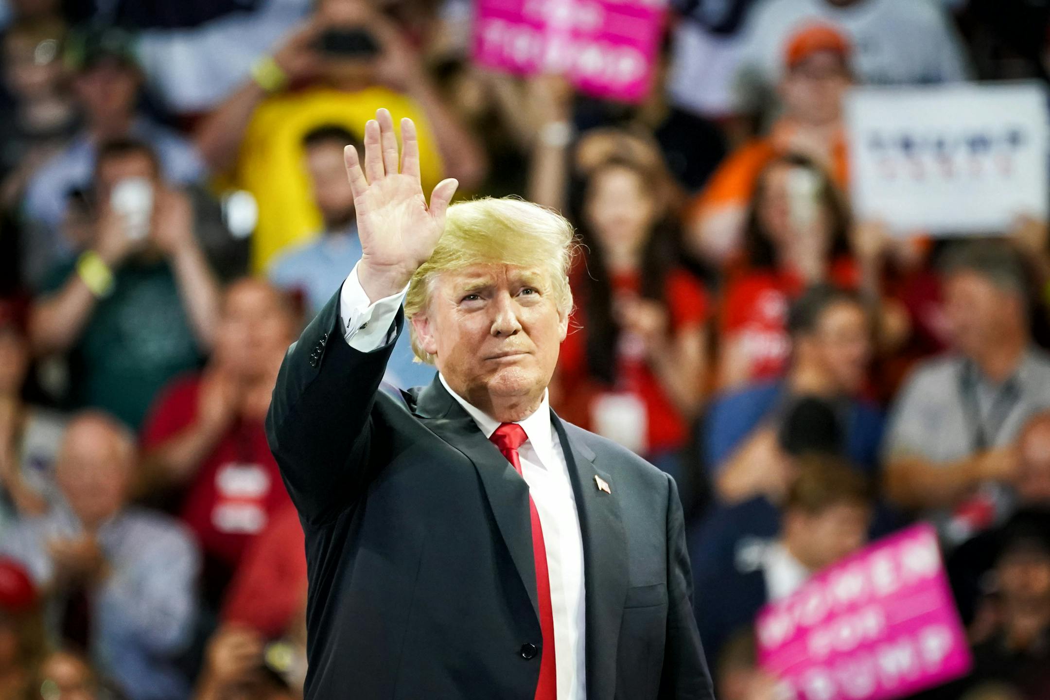 President Donald Trump during his last visit to Minnesota, in June 2018. He'll be back for a rally in Rochester on Oct. 4.