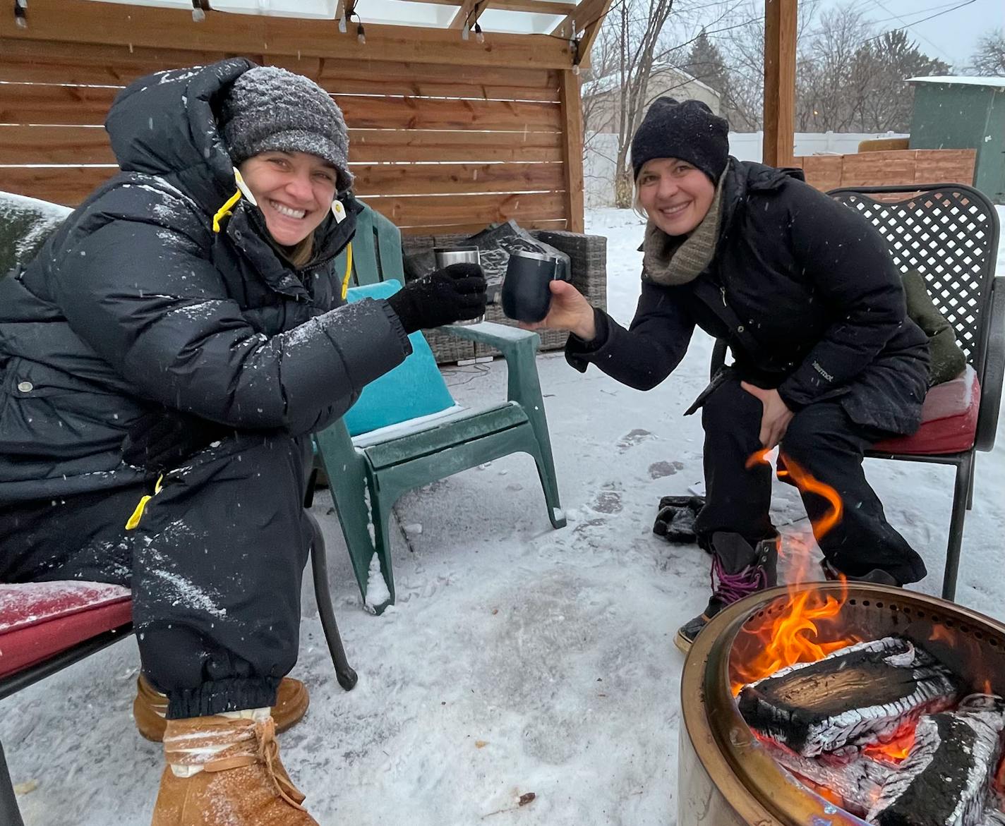 Lynn Melling, left, and Jodi Gruhn of We Do This For Fun podcast.