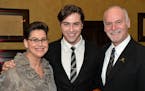 Gala host, Ryan McCartan, with his parents Pam (left), and Eden Prairie High School principal, Conn McCartan.