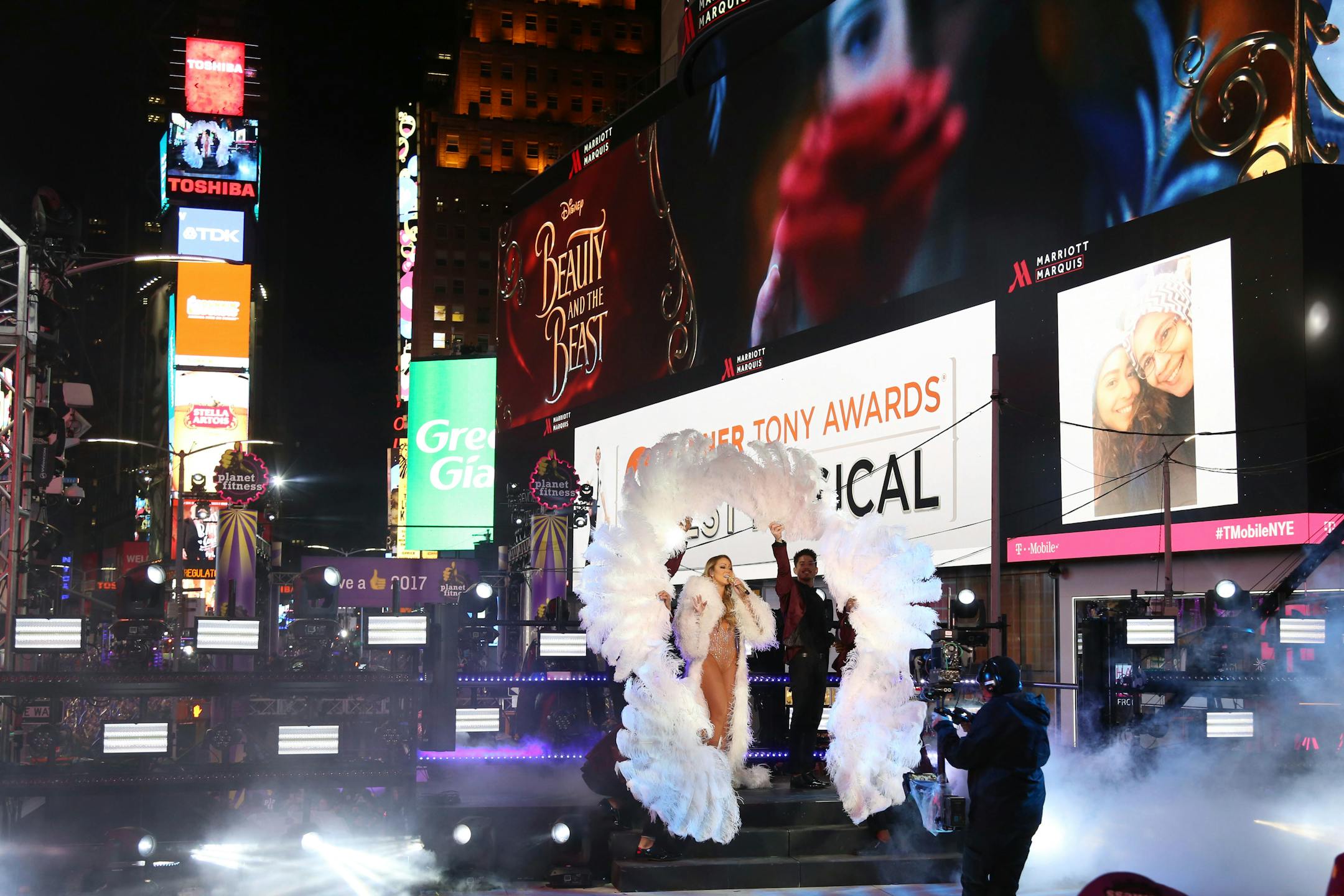 Mariah Carey performs at the New Year's Eve celebration in Times Square on Saturday, Dec. 31, 2016, in New York. (Photo by Greg Allen/Invision/AP)