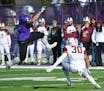It&#xed;s St. Thomas freshman receiver Tom Loeffler and Eureka defensive back Ross Royal during their NCAA Division III playoff game Saturday Nov. 18 