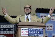 Johnny Bench, a 1989 first-ballot inductee, did an impersonation of Harry Caray as he sang "Take Me Out To The Ballgame" during Hall of Fame induction