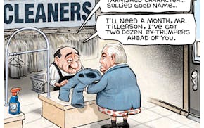 Sack cartoon: Rex Tillerson booted