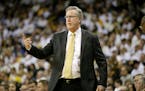 Iowa head coach Fran McCaffery directs his team during the second half of an NCAA college basketball game against Michigan, Sunday, Jan. 17, 2016, in 