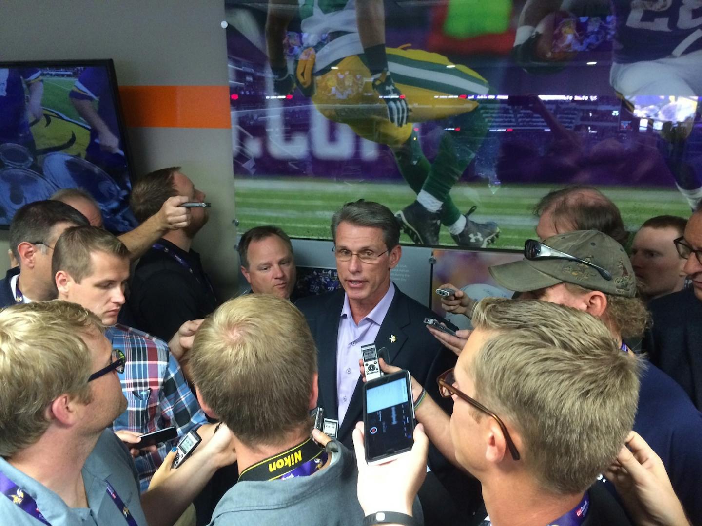 Vikings GM Rick Spielman met with reporters prior to Thursday night's Viking game to discuss injured quarterback Teddy Bridgewater.