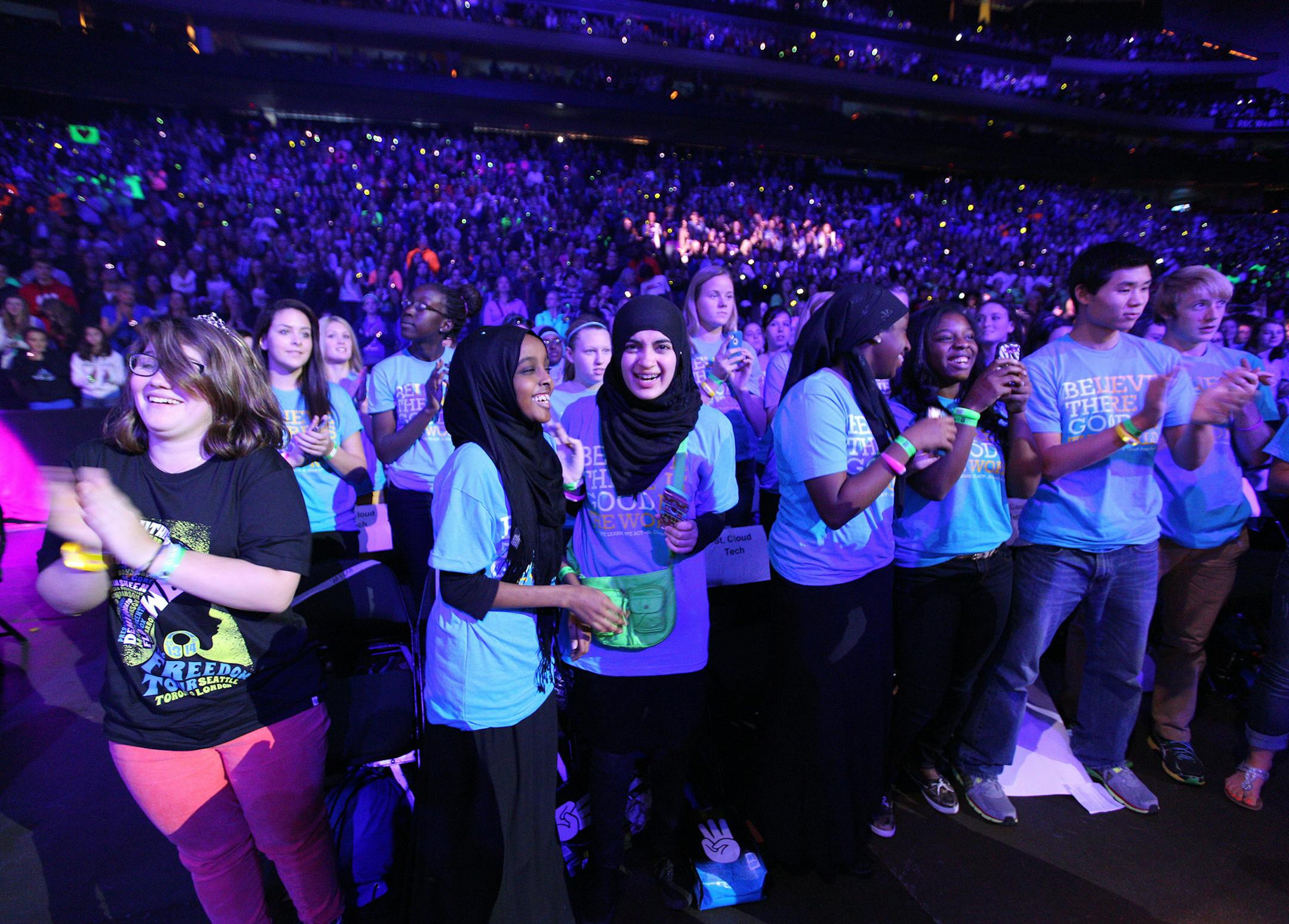 ST PAUL, MN - OCTOBER 08: General atmosphere during the We Day Minnesota event at the Xcel Energy Center in St. Paul, Minnesota on October 8, 2013 (Photo by Adam Bettcher/Getty Images for Free the Children) ORG XMIT: 183740382 ORG XMIT: MIN1410301450179412