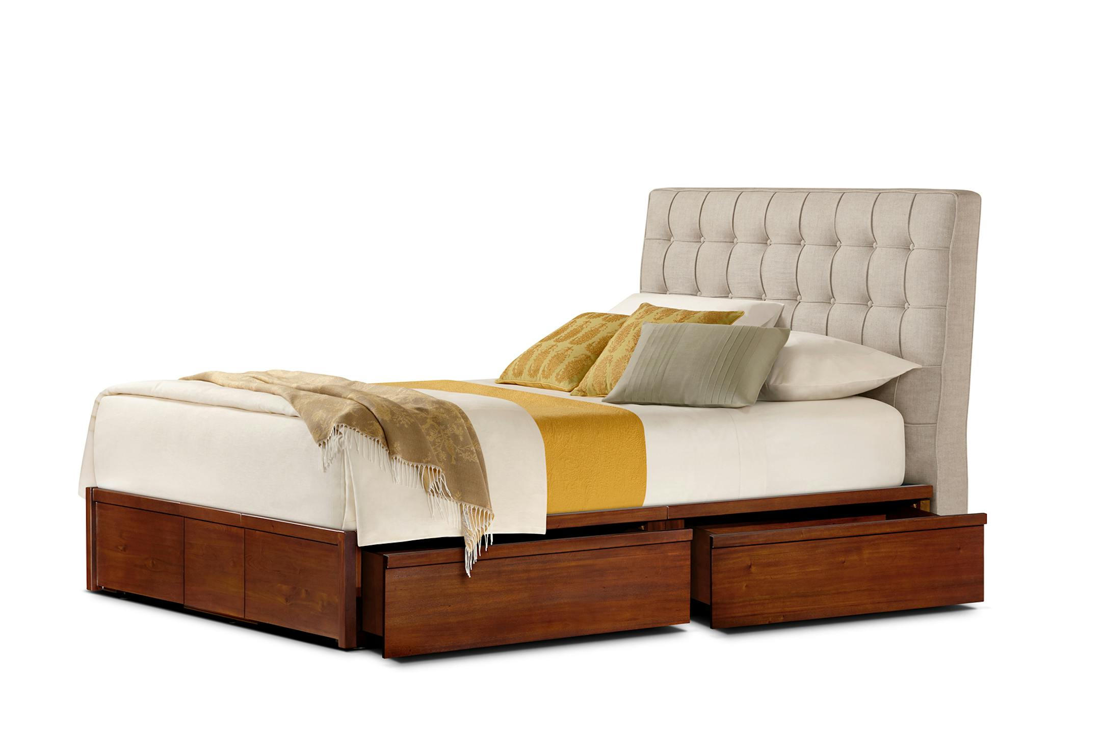 The Newhouse bed by Charles P. Rogers ($1,499-$5,897, charlesprogers.com) offers storage underneath. (MUST CREDIT: Charles P. Rogers)