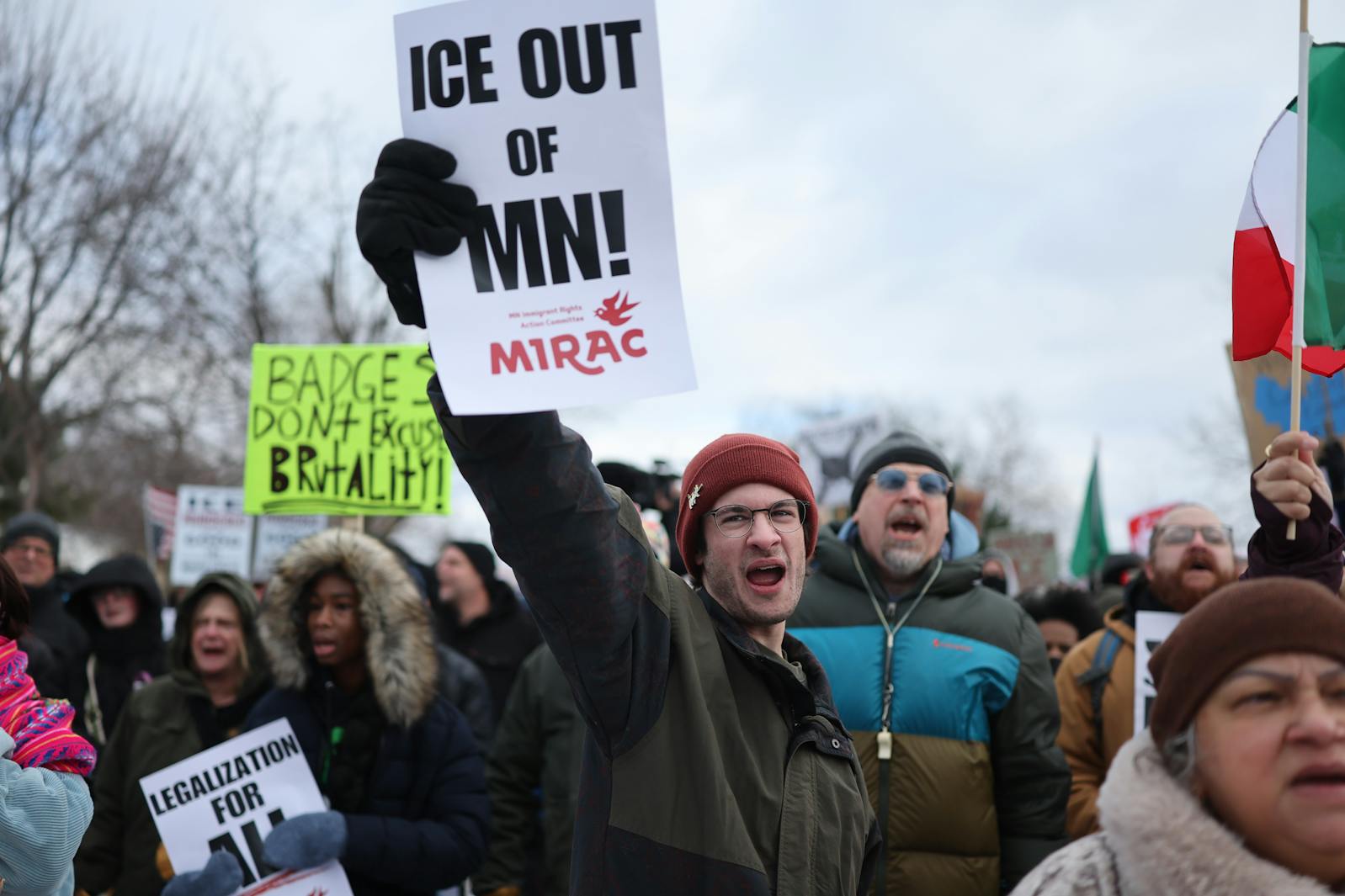 Thousands of people attended a rally calling for justice for Renee Good and for ICE to leave Minnesota on Jan. 10 at Powderhorn Park in Minneapolis. 