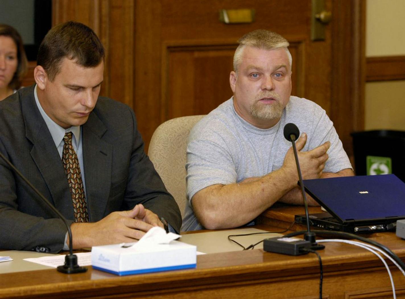 This image released by Netflix shows Steven Avery, right, in the Netflix original documentary series "Making A Murderer." An online petition has collected hundreds of thousands of digital signatures seeking a pardon for a pair of convicted killers-turned-social media sensations based on the Netflix documentary series that cast doubt on the legal process. (Netflix via AP) ORG XMIT: MIN2016010713120815