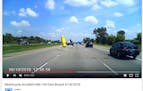 A framegrab from a dashcam video from Linda Leverty's car.
