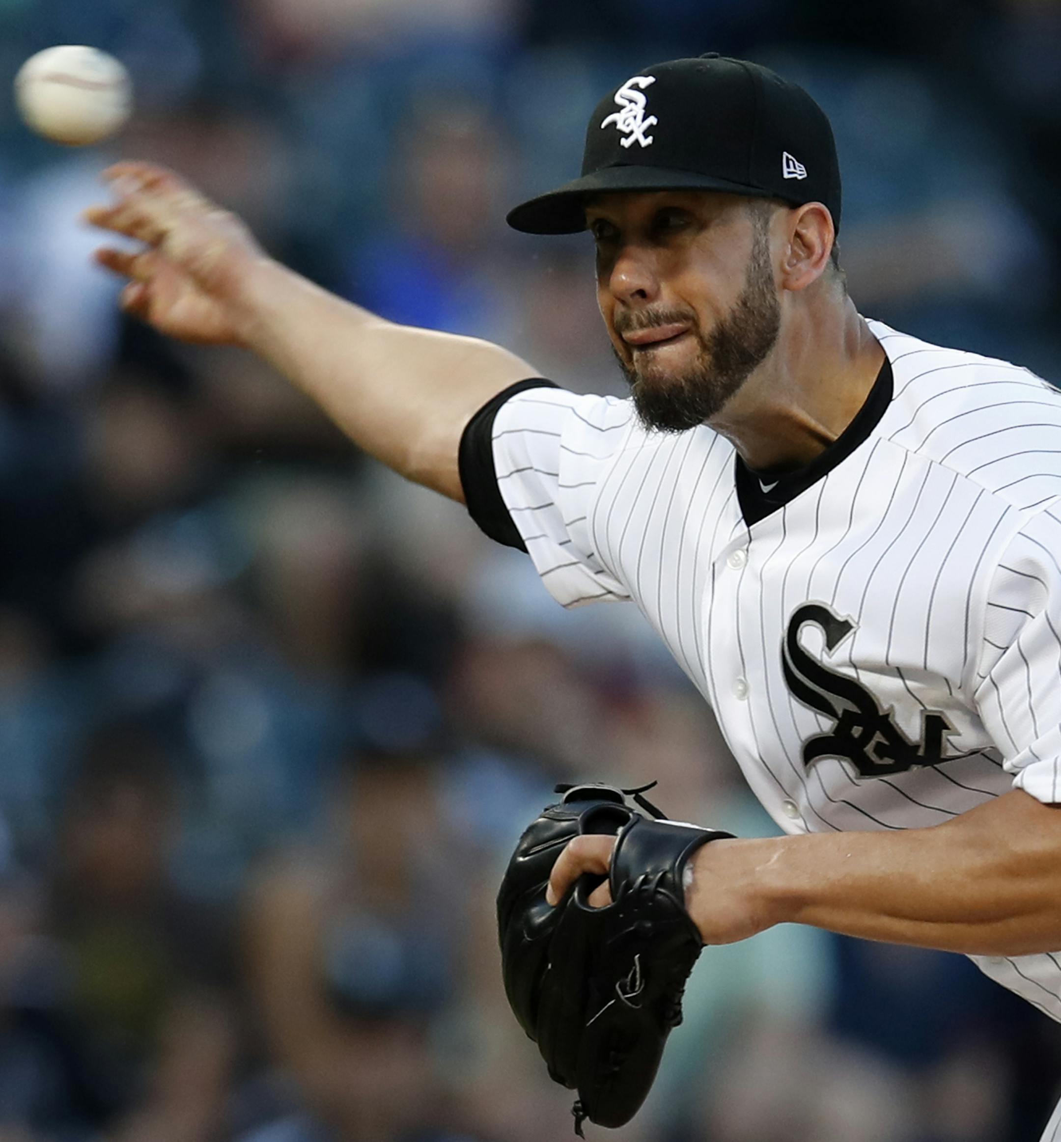 Chicago White Sox's James Shields pitches to a Minnesota Twins batter during the second inning of a baseball game Wednesday, June 27, 2018, in Chicago. (AP Photo/Jim Young)