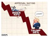 Sack cartoon: Presidential approval ratings