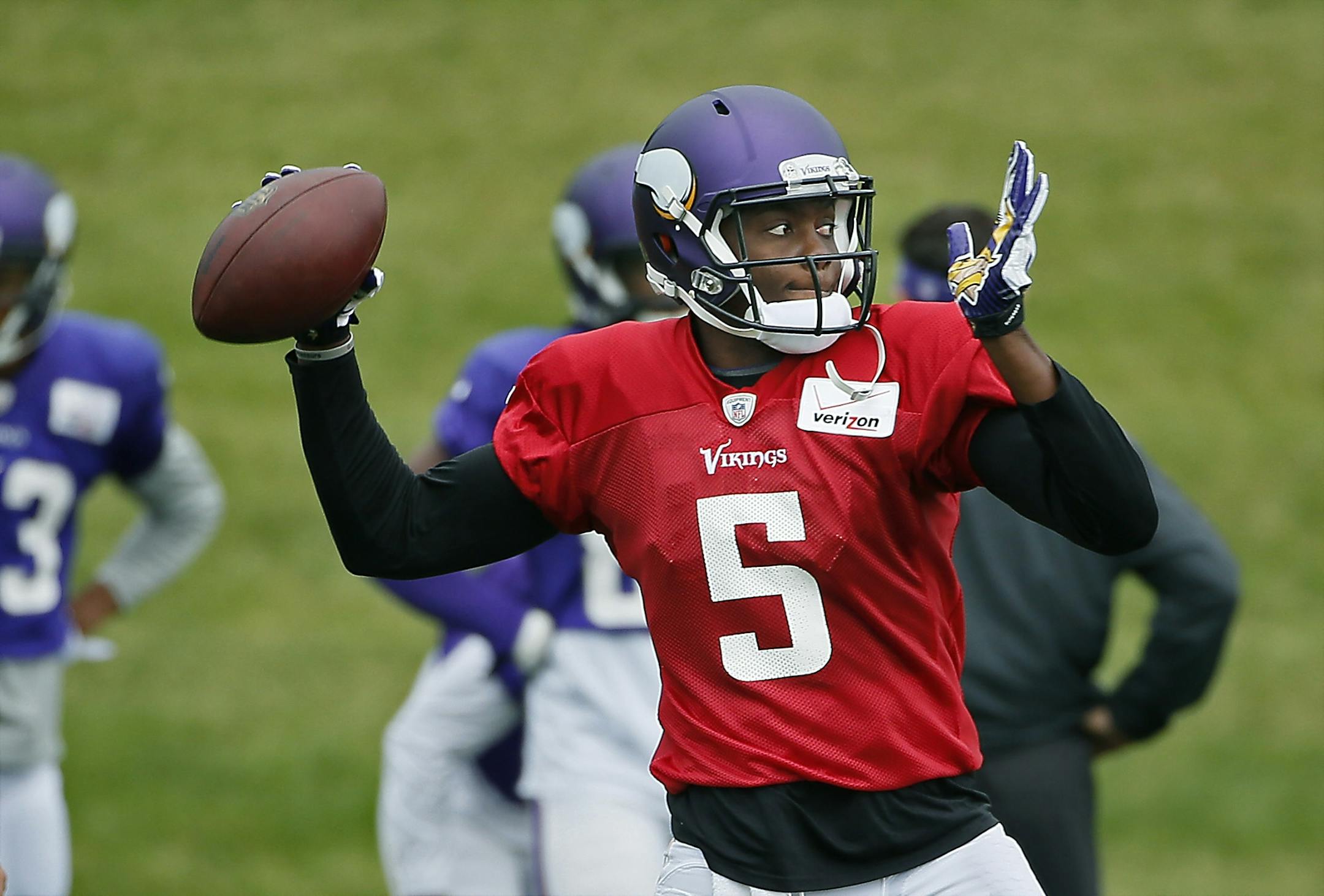 Minnesota Vikings Teddy Bridgewater practiced at Winter Park, Wednesday, September 24, 2014 in Eden Prairie, MN.