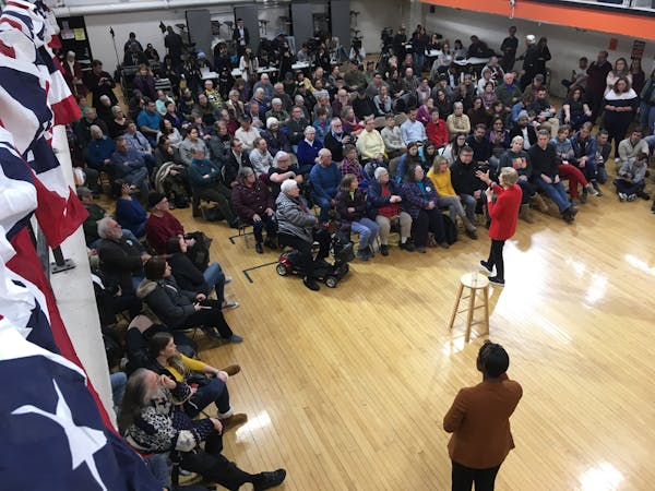 Democratic presidential candidate Elizabeth Warren campaigning in Iowa. During an event in a middle-school gymnasium, one woman's question to the cand