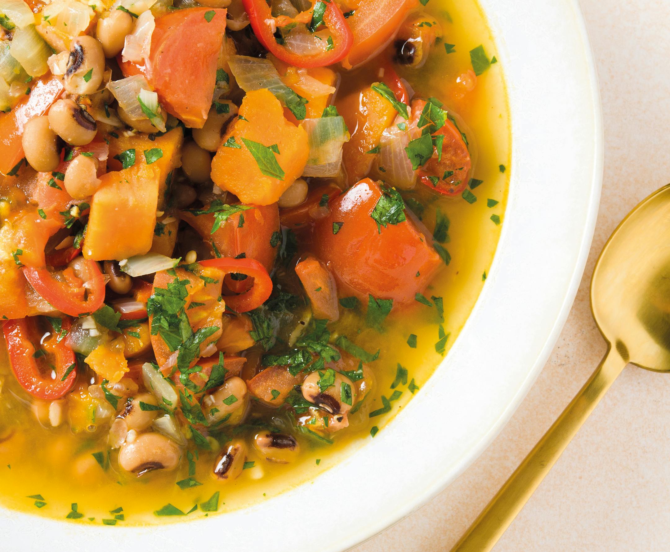 Sweet Potato Black-Eyed Pea Stew Credit: Connie Miller of CB Creative