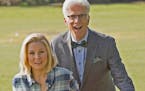 Kristen Bell, left, plays a woman who dies and goes to the wrong place in NBC's new comedy, "The Good Place."