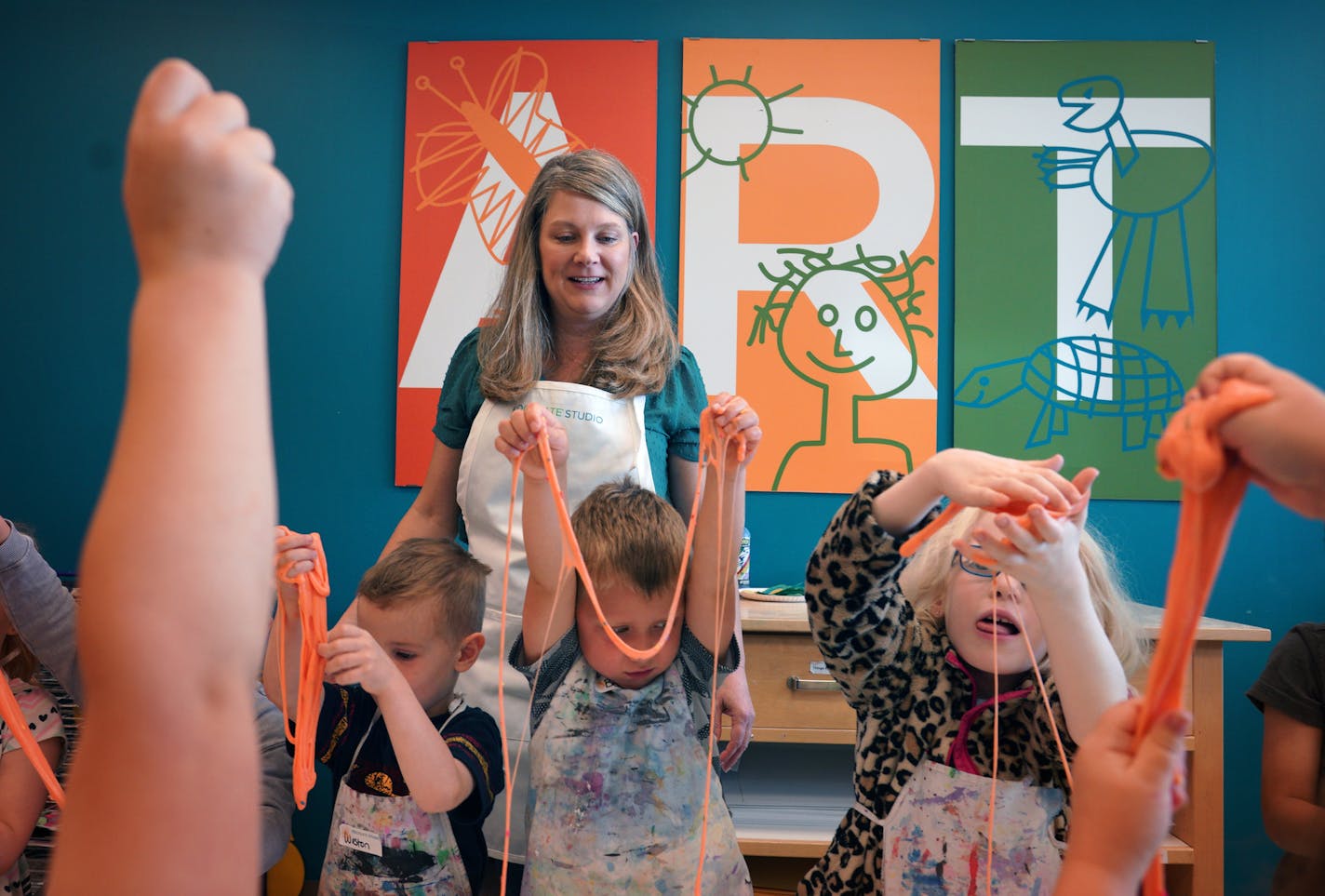 Kidcreate founder Lara Olson, whose KidCreate Studios offer a creative art education outlet for kids ages 2-12. Kidcreate lets kids work with paints, clay and mosaics and have a little fun with Slime. ]
brian.peterson@startribune.com
Eden Prairie, MN Wednesday, June 12, 2019