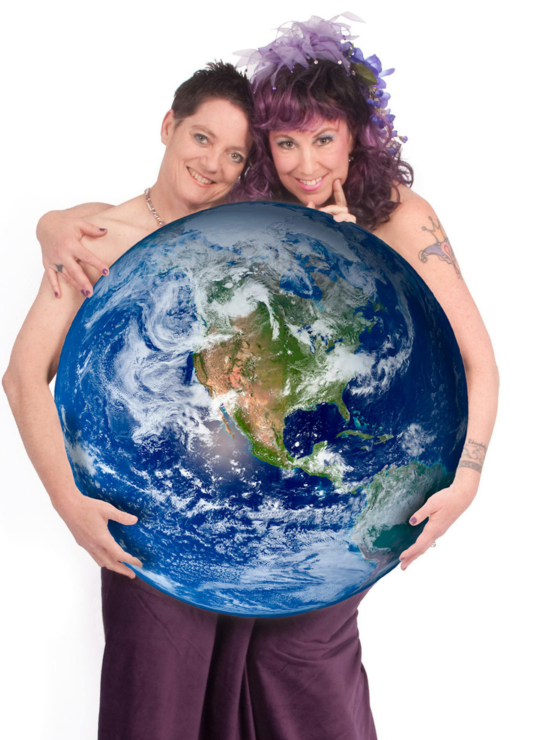 Sex educator Annie Sprinkle (Ellen Steinberg), right, with partner Beth Stephens, will lead an ìecosexualî walking tour of Walker Art Center during its all-night Valentineís Weekend party. Photo by Julian Cash