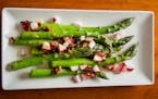 Asparagus Salad & Radish Salad in Bacon Vanaigrette