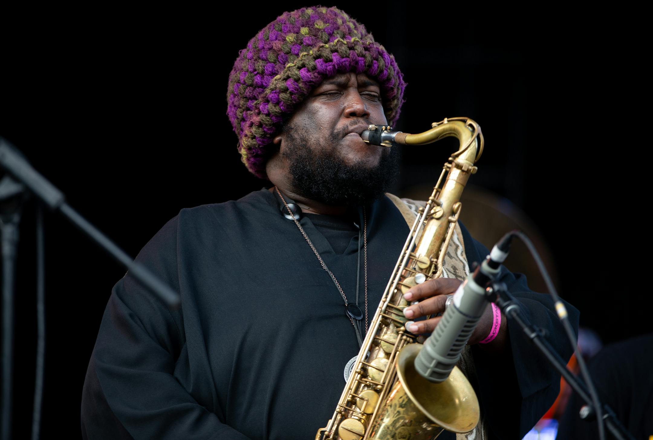 Kamasi Washington performed to a crowd of roaring fans at Rock the Garden on Saturday. ] ALEX KORMANN • alex.kormann@startribune.com Rock the Garden 2018 took place at Walker Art Center on Saturday June 16, 2018. The annual music festival hosts a selection of bands outdoors to a crowd of hundreds of locals. This year's headliner is Father John Misty. Other acts included Nikki Lane, Kamasi Washington, Chastity Brown and POS.